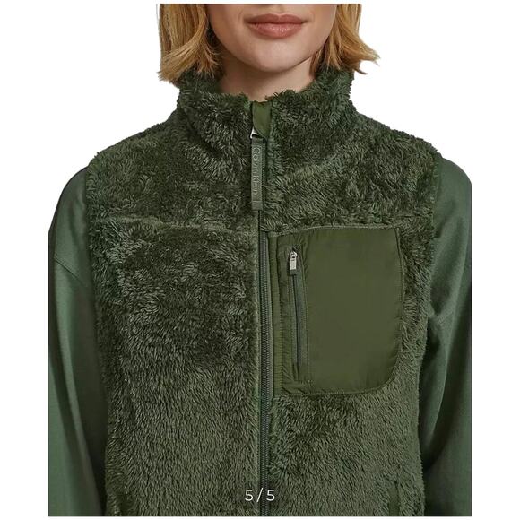 Calvin Klein Performance Women's Sherpa Vest NWT GREEN SIZE S - Picture 3 of 10